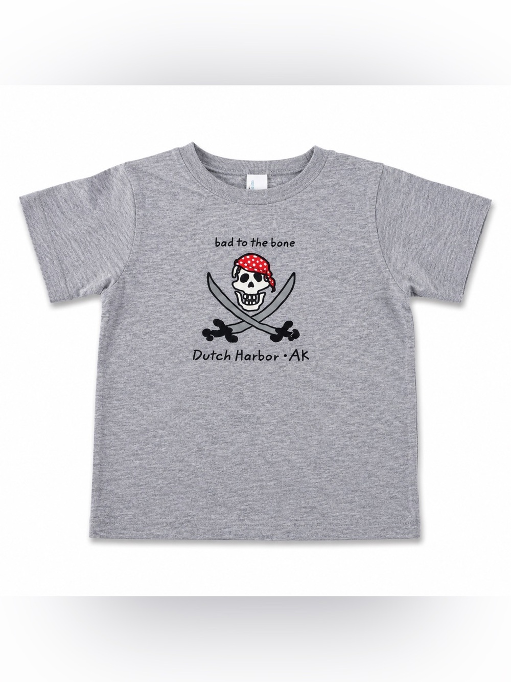 Rabbit Skins Pirate Skull Graphic Tee | Size 4T | Dutch Harbor Alaska Shirt